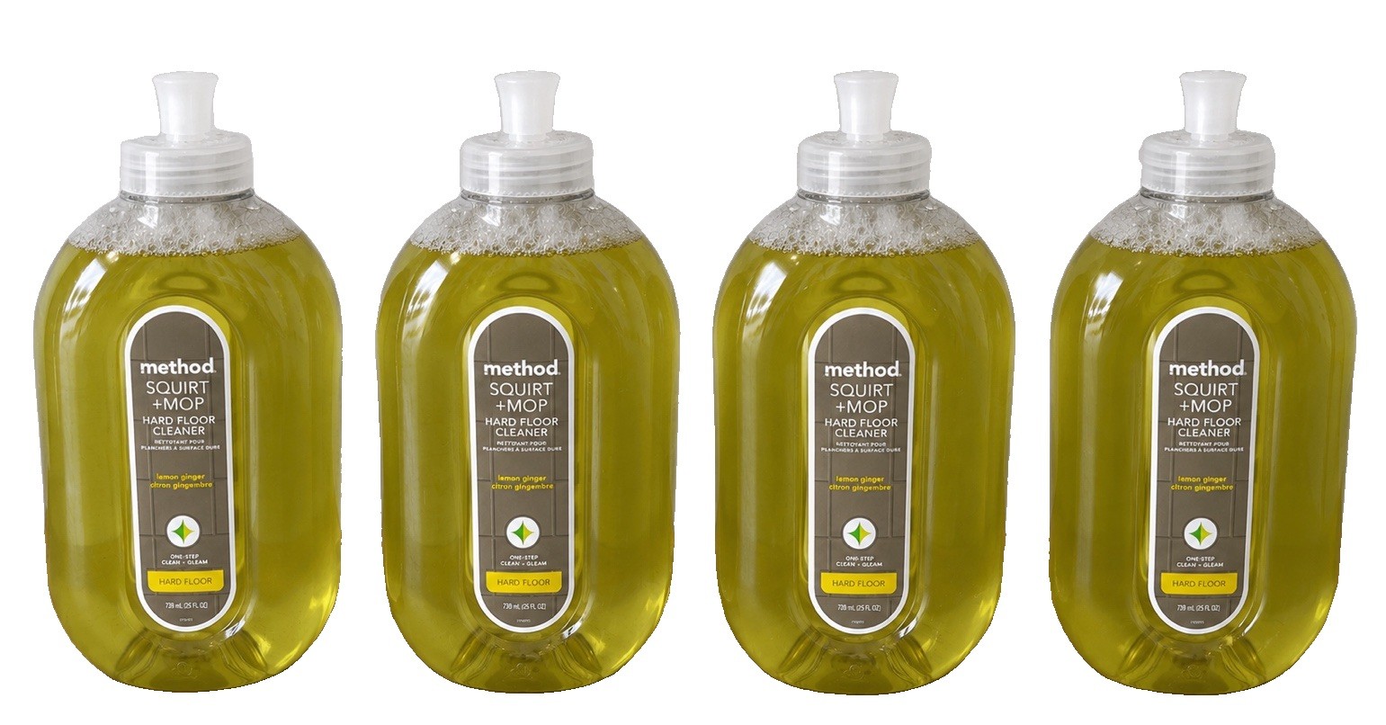 Method Squirt + Mop Lemon Ginger Hard Floor Cleaner 25 Oz Each (4 PACK)