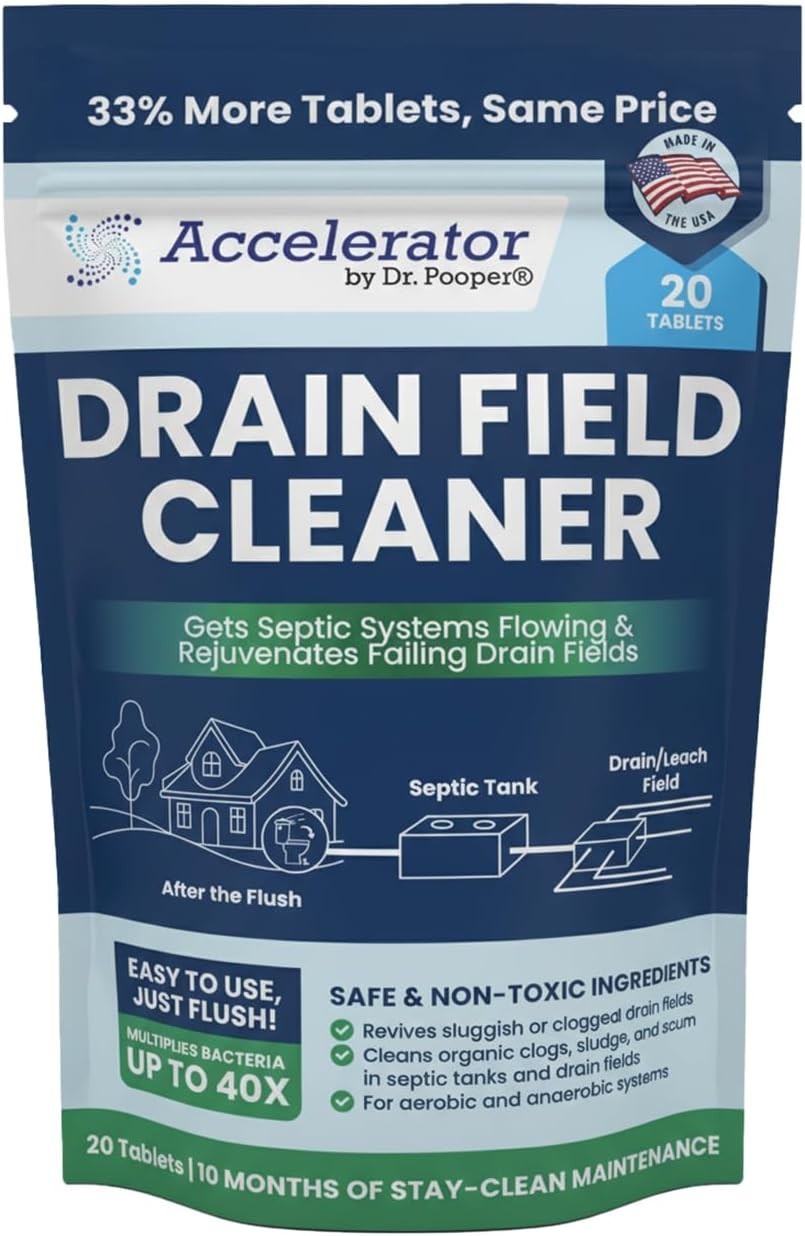 Dr. Pooper Accelerator Septic Tank Treatment Tablets 20 Count Drain Field