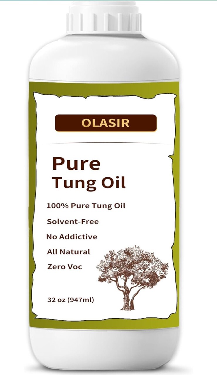 32oz Natural Pure Tung Oil for Wood Finishing Food Grade Safe, Waterproof Tu…