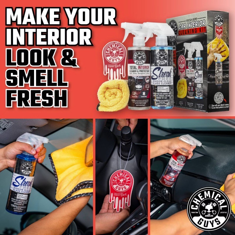 4pc Liquid Automotive Cleaning Kit for Car Care, Scented Cleaners