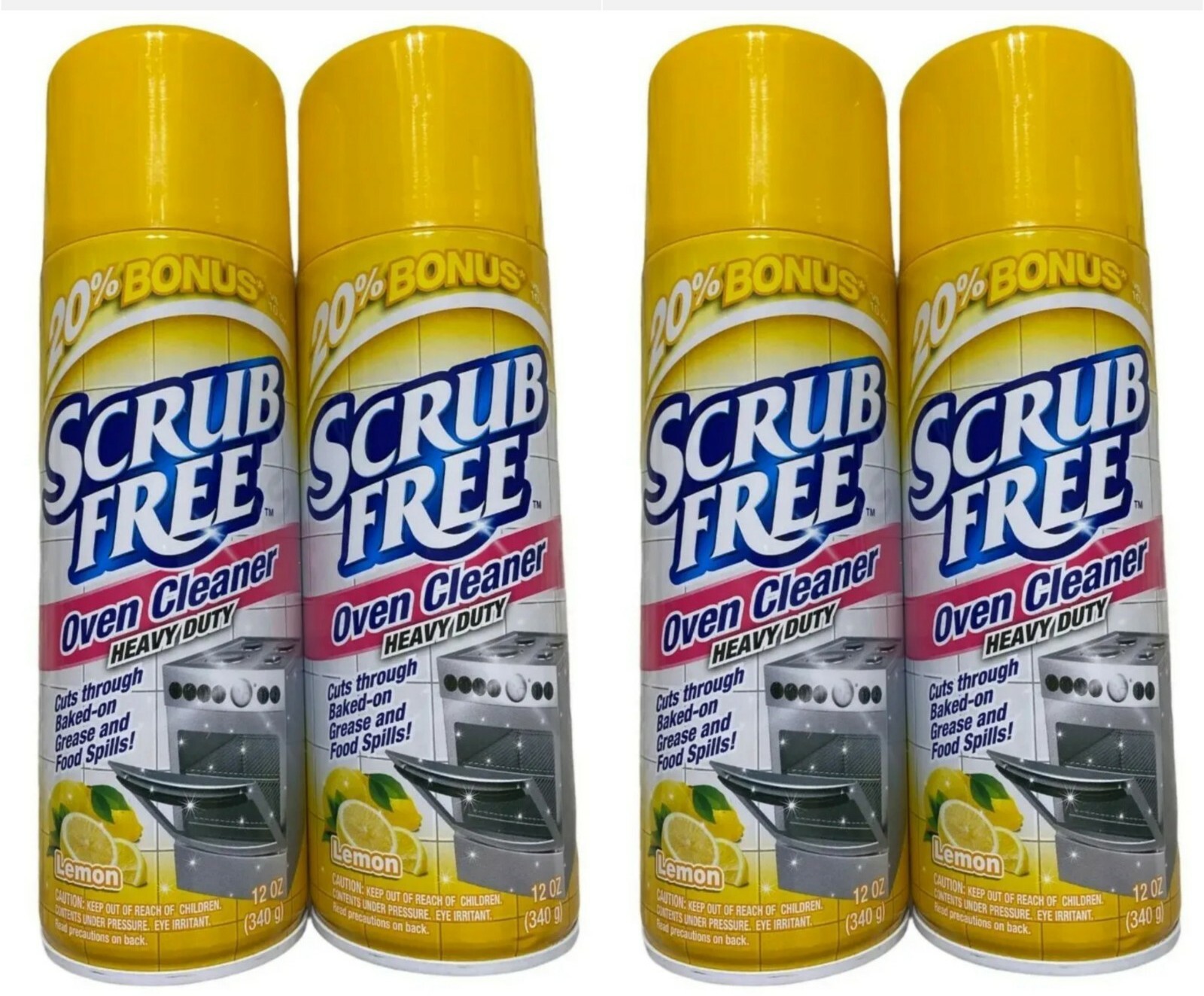 4 Packs Scrub free Professional oven cleaner lemon heavy duty 12 OZ