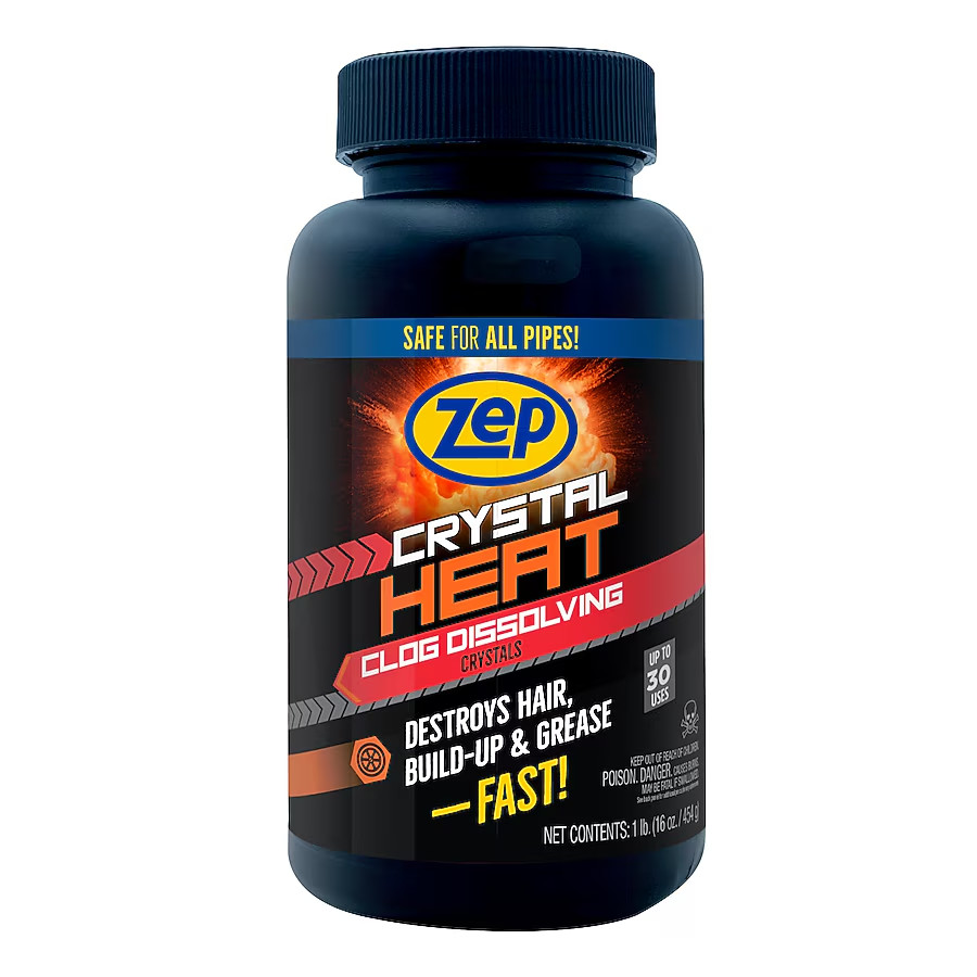 4-Pack Zep Crystal Heat Dissolver 16 Oz Drain Cleaner Crystals hair ,soap clogs