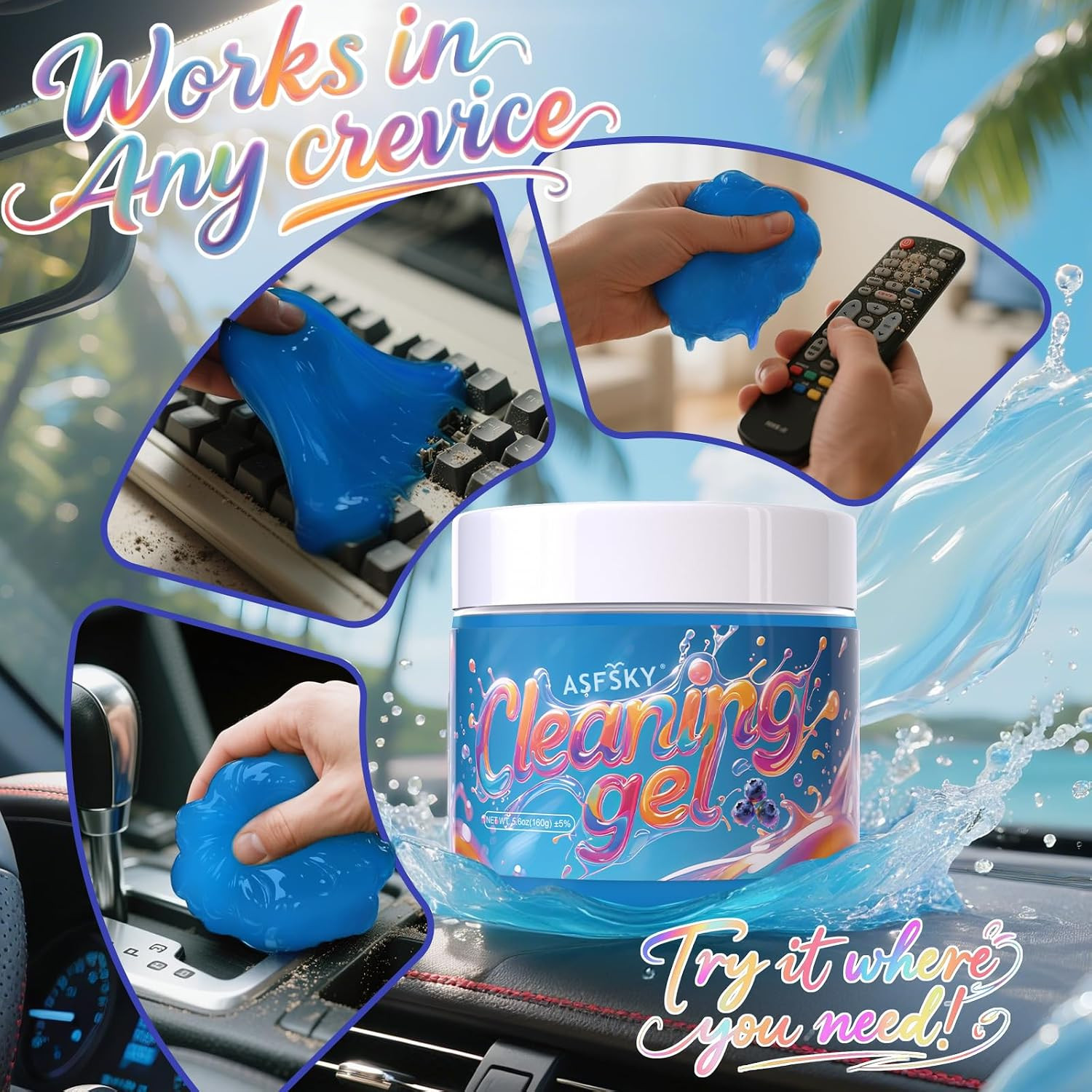 Car Cleaning Gel (Blue,Blueberry) Cleaning Putty Universal Dust Cleaning Car Int