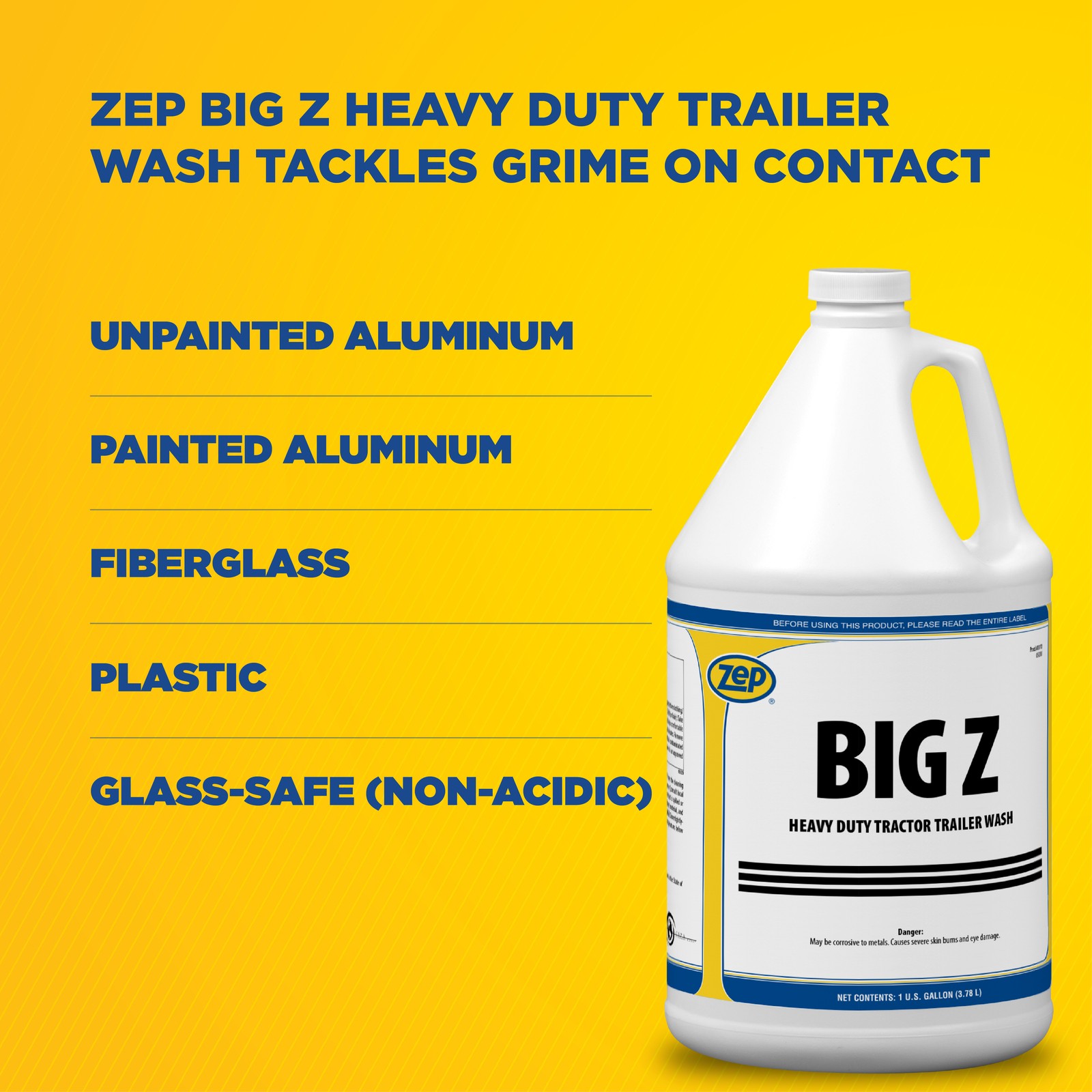 Zep Big Z Heavy Duty Tuck and Trailer Wash – 1 Gallon (Case of 4) 37024