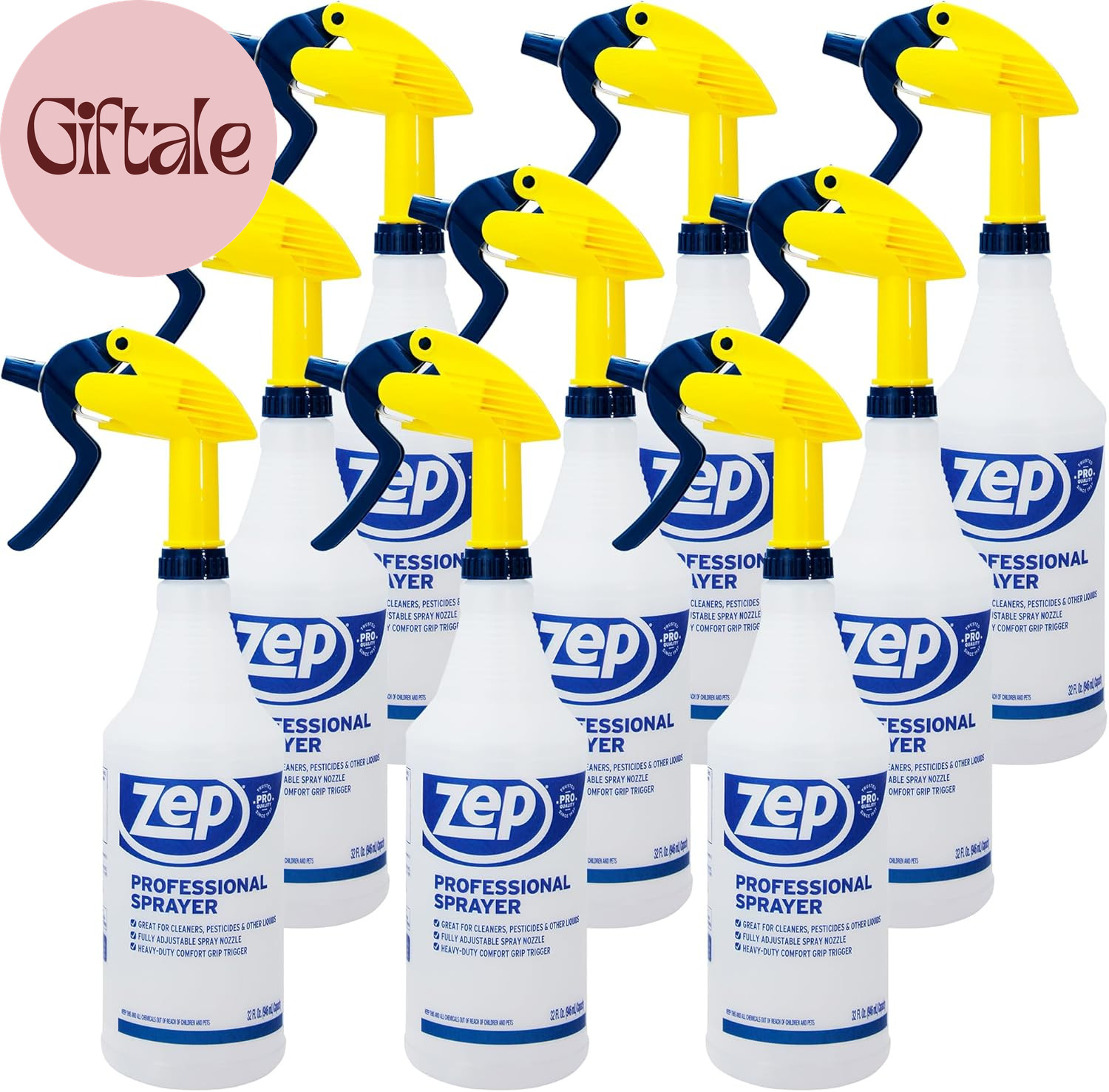 Professional Sprayer Bottle – 32 Oz (Case of 9) – HDPRO9 – Versatile Adjustable