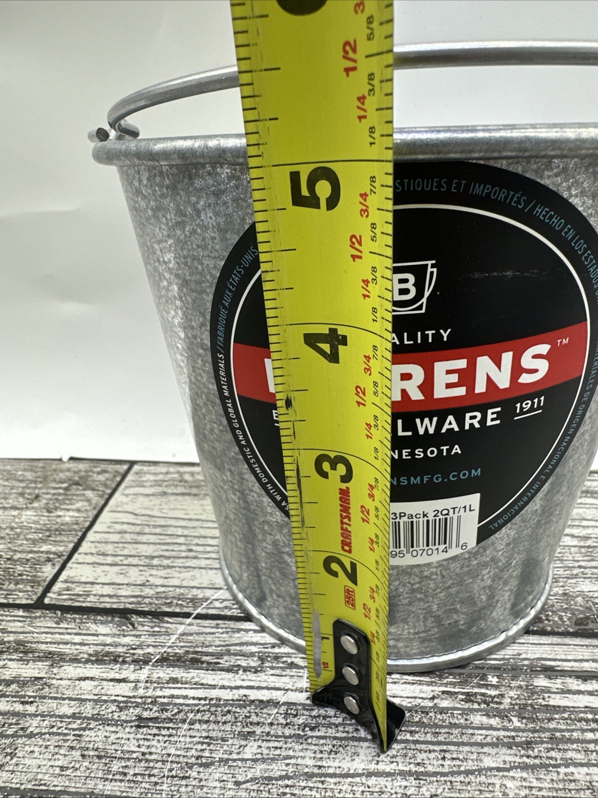 Behrens 2 Qt. Hot-Dipped Steel Pail With Handle Behrens Made In USA 1 L ￼￼
