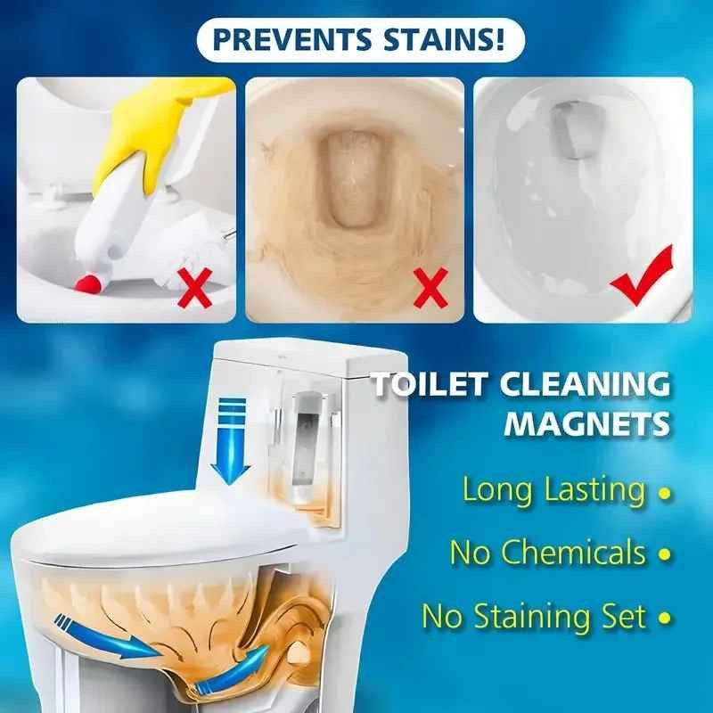 Magnetic Toilet Cleaner, Set of 2 – Bathroom Cleaning Supplies for Stain-Free To