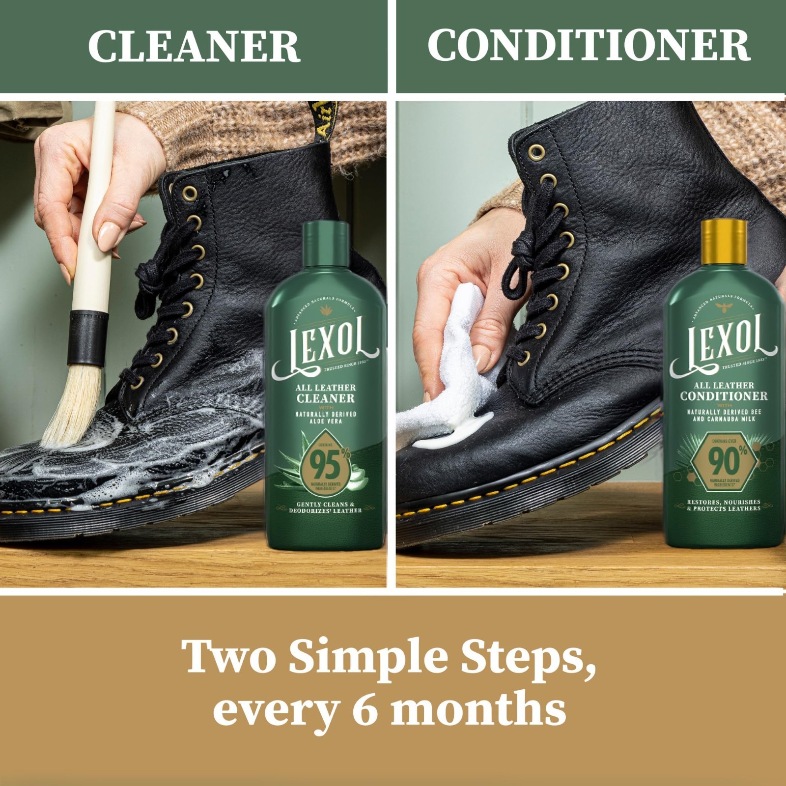 5-Piece Leather Care Kit – Natural Cleaner & Conditioner with Aloe Vera, Cloths