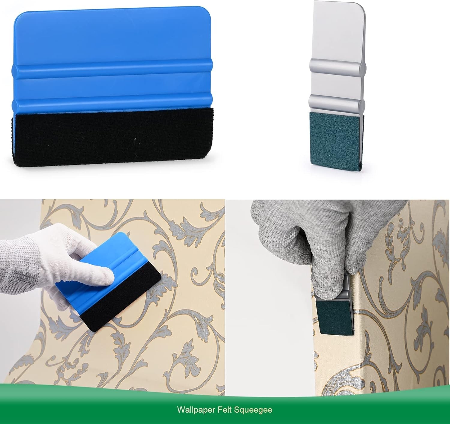 FOSHIO Wallpaper Smoothing Tool Kit, Red Hard Squeegee, 11.5 Inch Wallpaper Wrap