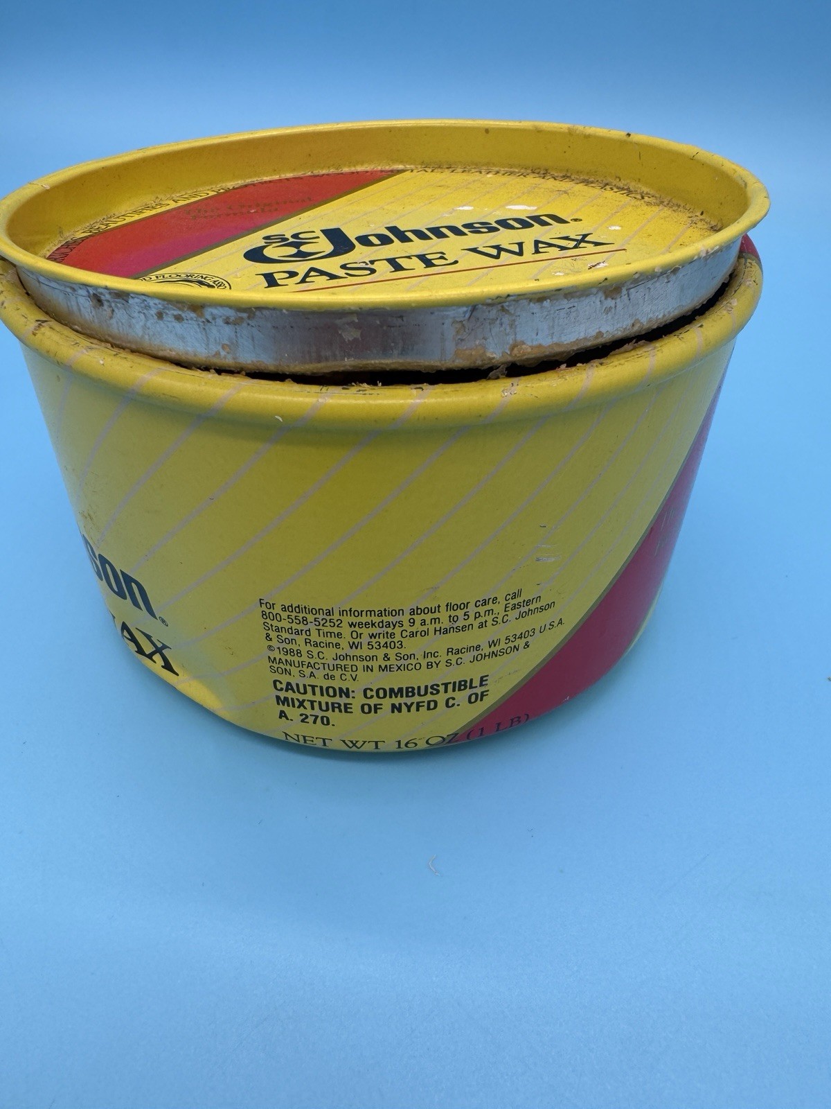 SC Johnson Paste Wax 16 oz Original Formula Discontinued 95% Full Vintage