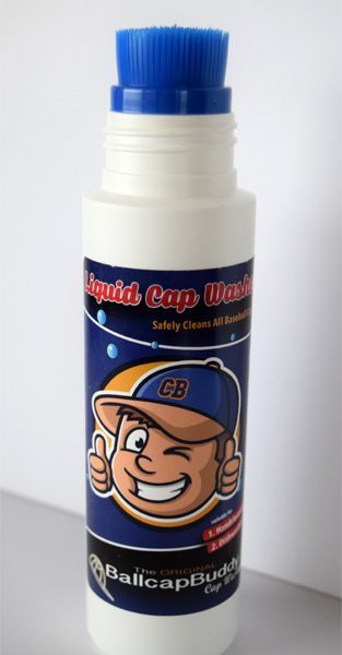 BallcapBuddy Liquid Soap with Soft Scrub Brush – Gently cleans Hats & Shoes