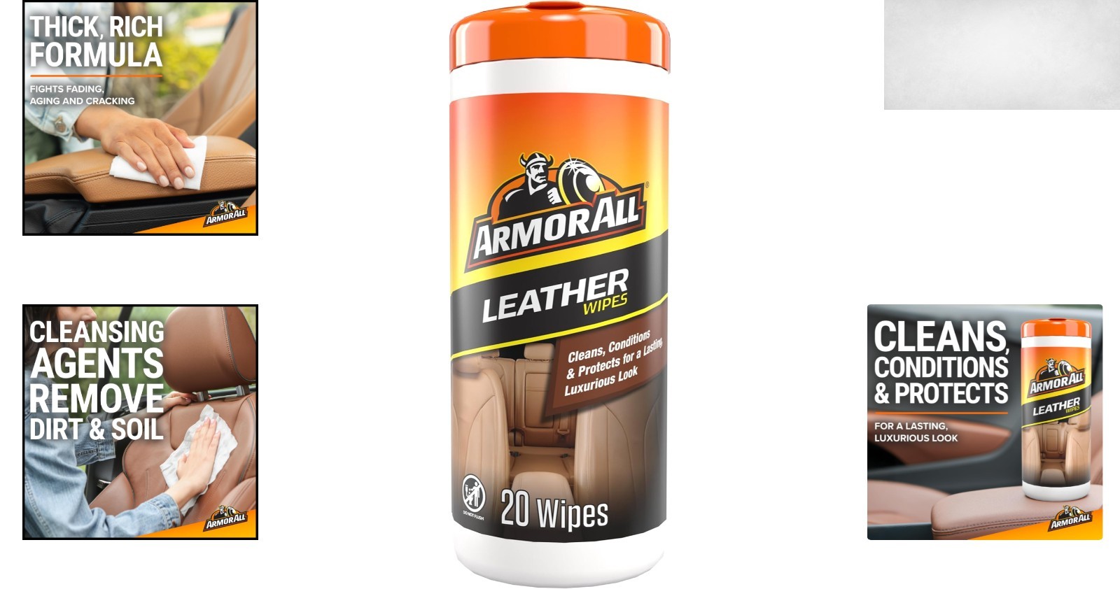 20 Count Leather Car Wipes – Clean, Condition & Protect Luxurious Interiors