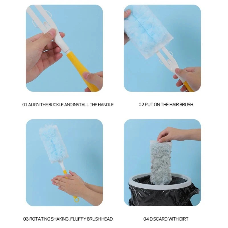 30 pcs Duster Refills Disposable Duster Refills Compatible for Swiffer (Blue)