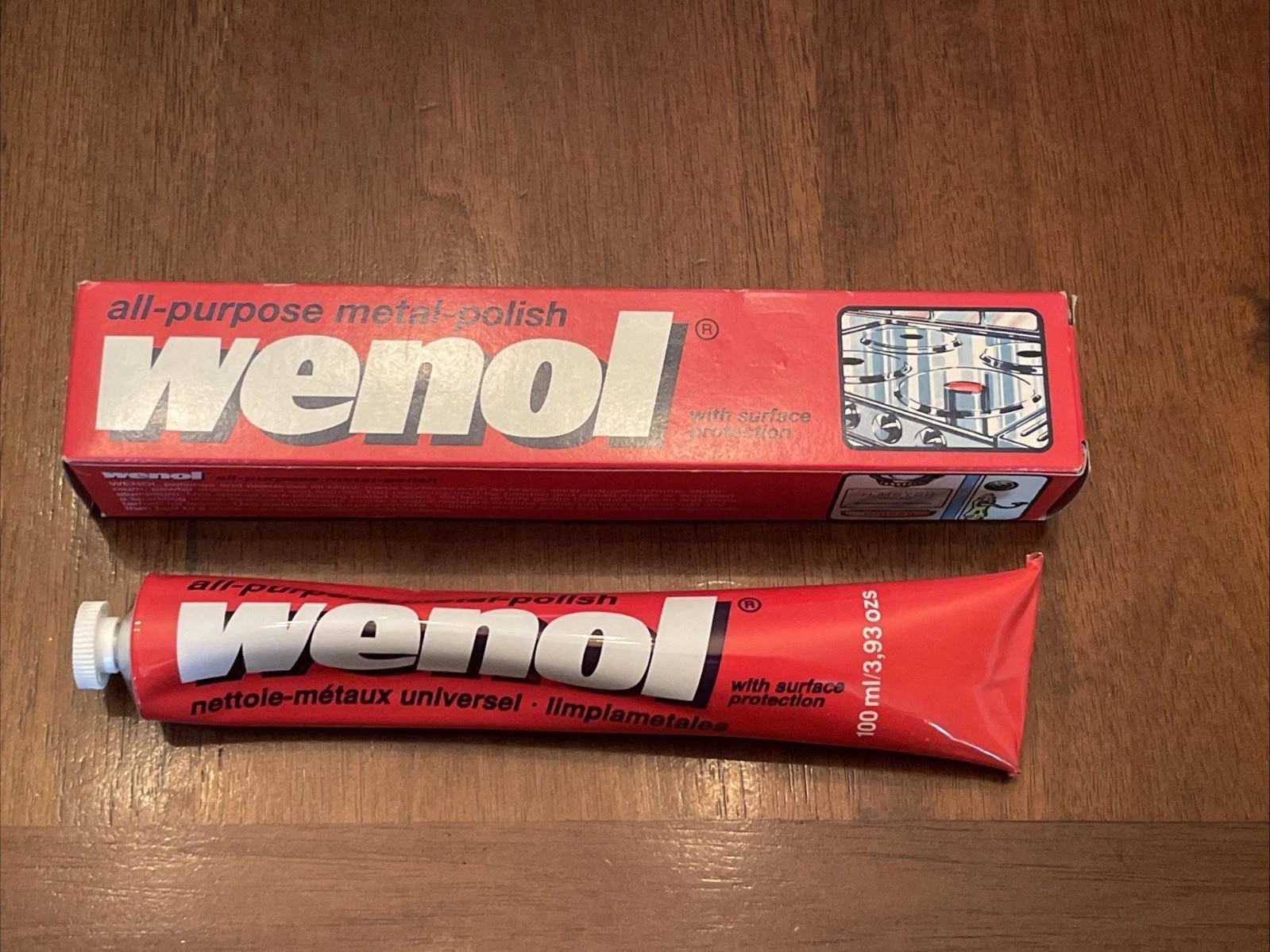 WENOL Red Metal Polish 3.4oz Made In Germany Almost Full