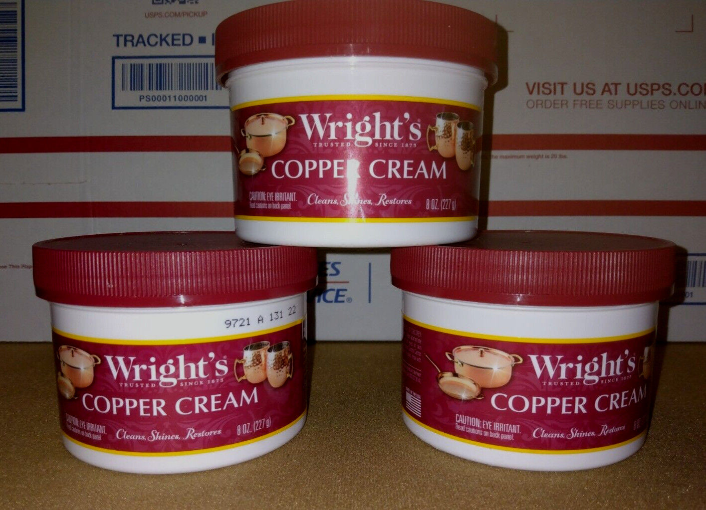(3) Wright’s Copper and Brass Cream Cleaner 8 Ounce – Gently Cleans and Removes