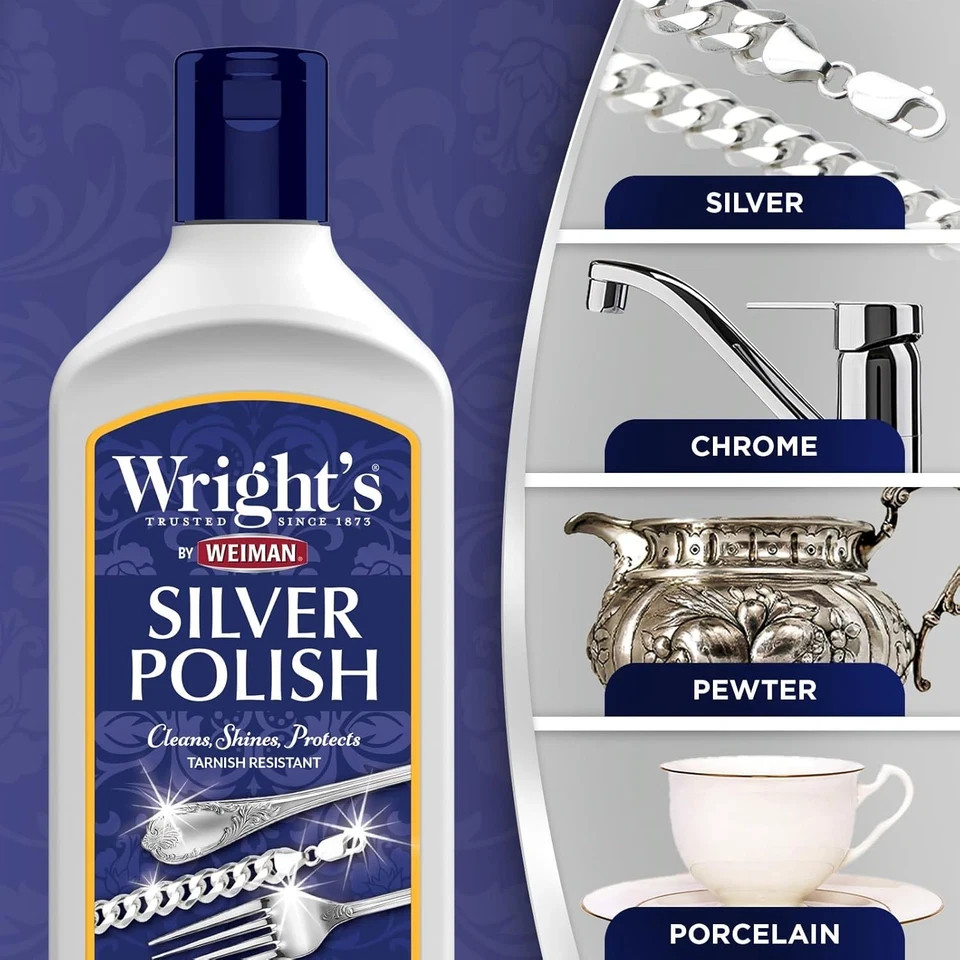 Wright’S Silver Cleaner and Polish – 7 Ounce – Ammonia Free – Use on Silver, Jew