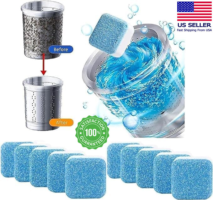 12/24Pcs Washing Machine Cleaner Washer Deep Solid Cleaning Effervescent Tablets