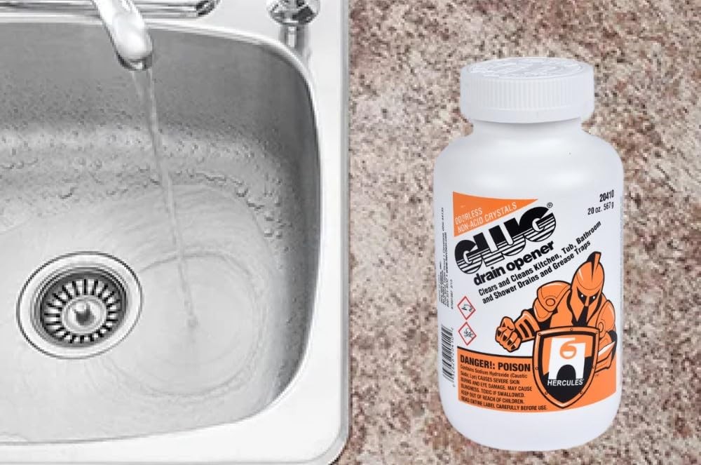 Drain Opener Crystals for Clogs, 20 oz, 3-Pack – Fast & Effective Solution