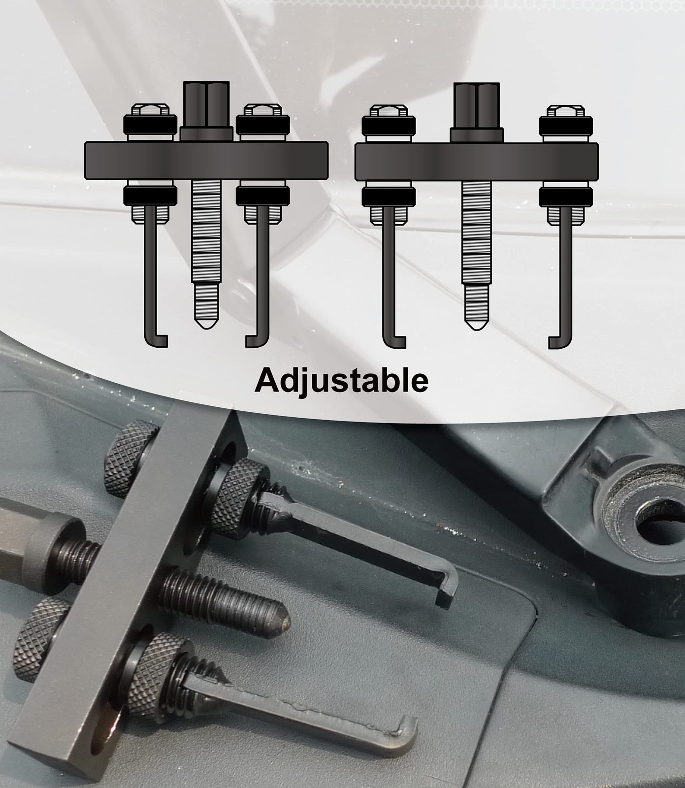 Wiper Arm Puller Set 5 Pieces Combination Set of Cup Types and Puller Type fo…