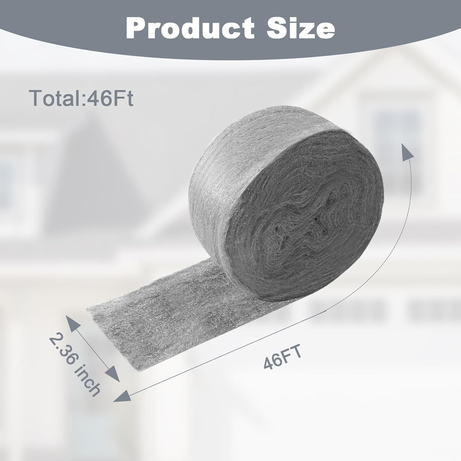 Stainless Steel Wool, Steel Wool Fill Fabric Roll, Gap Blocker Coarse Wire Hardw