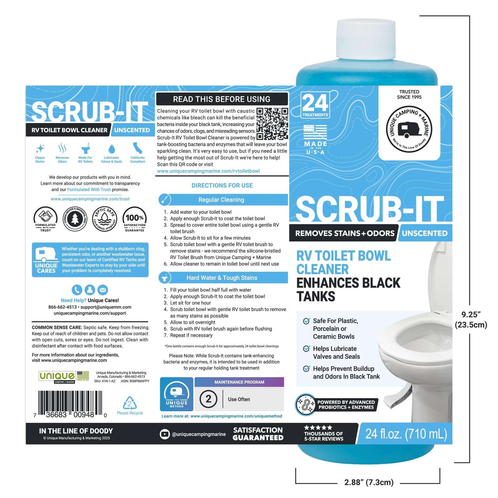 ScrubIt RV Toilet Bowl Cleaner Liquid – RV Toilet Cleaner for Rimless RV Toil…
