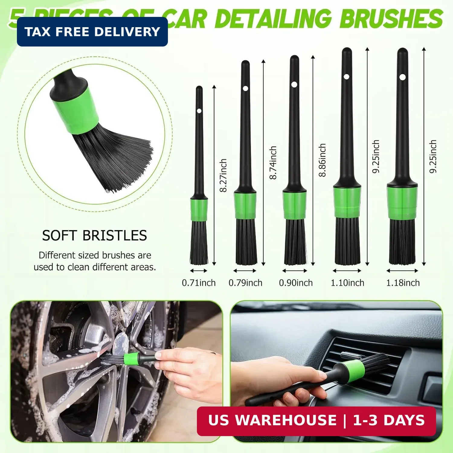 16 Pcs Windshield Cleaner Tool, Car Cleaning Kit with Various Detailing Brushes