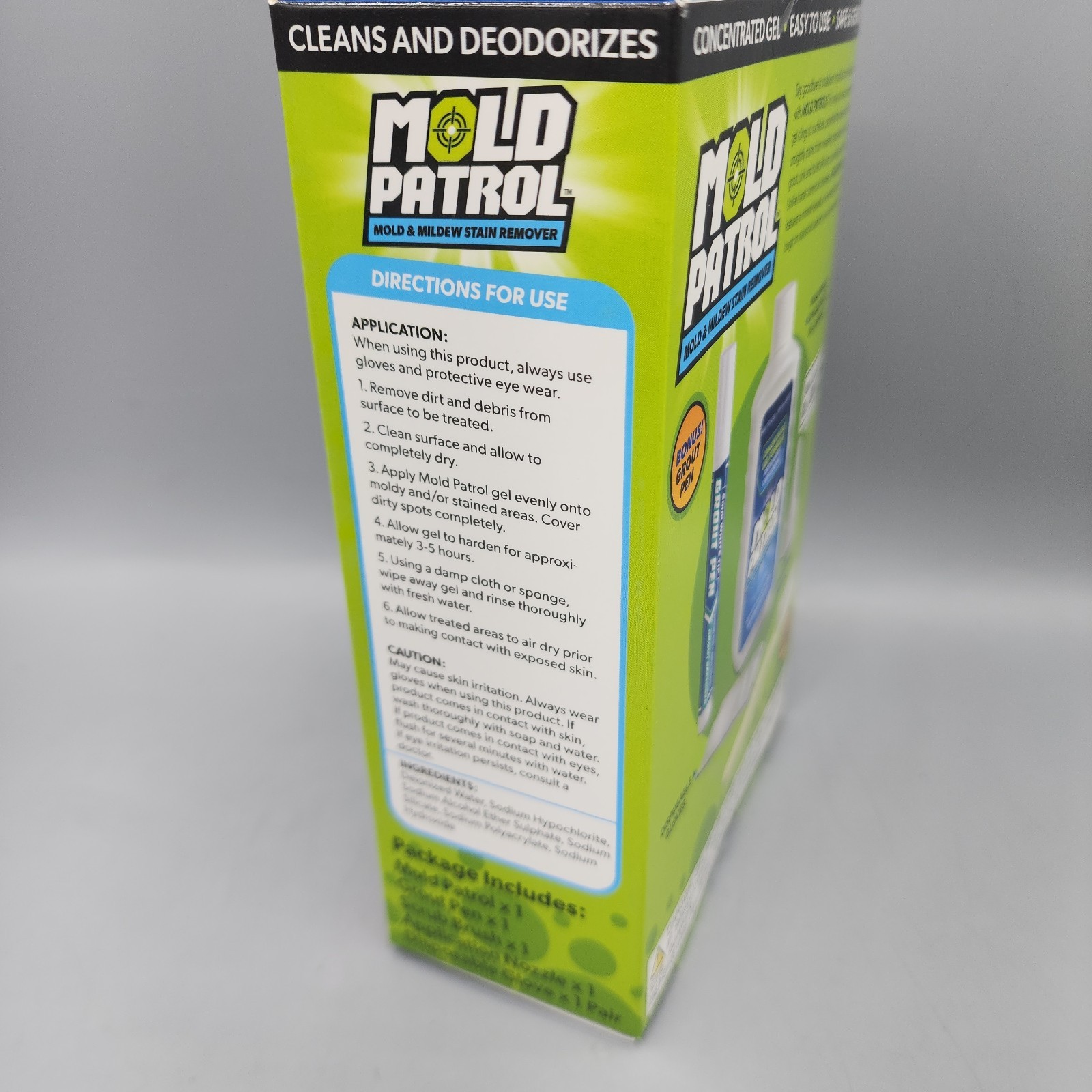 Mold Patrol Mold & Mildew Stain Remover Gel 7oz Kit w/ Grout Pen & Brush