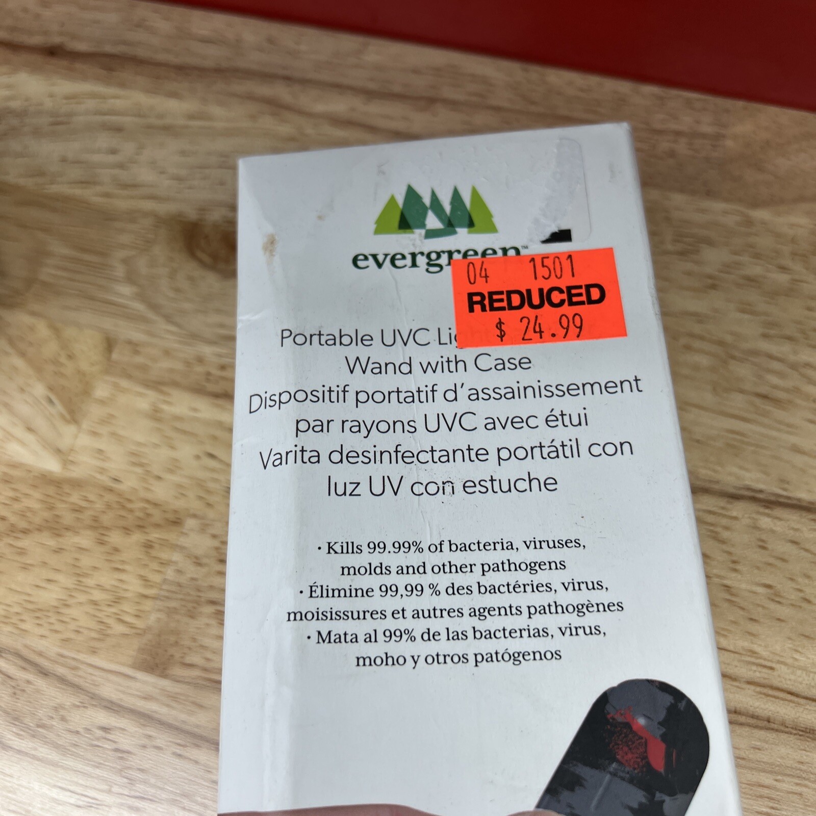 Evergreen- Portable UVC Light Sanitizer Lamp 93070