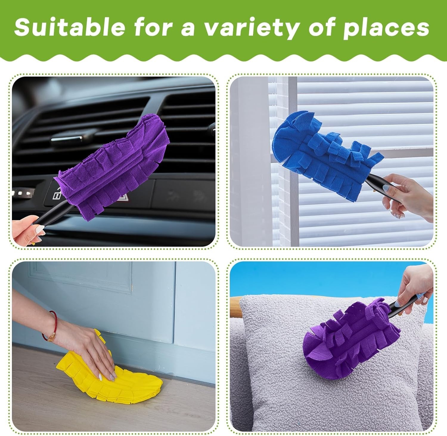 3 Pcs Duster Refill Reusable Fleece Duster Refills Feather Flat Dusters Multi…
