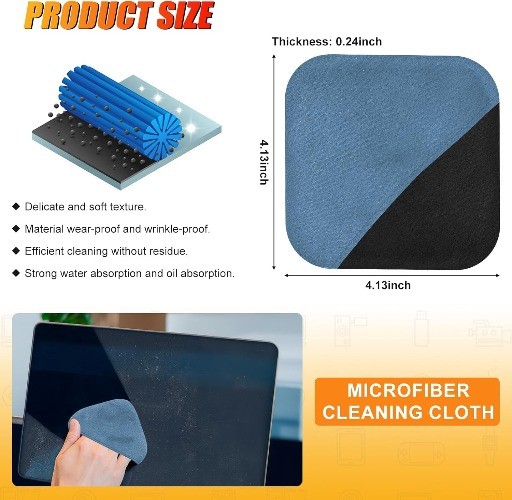 Car Screen Cleaner – Vehicle Touchscreen Microfiber Cleaning Cloth, Touch Blue