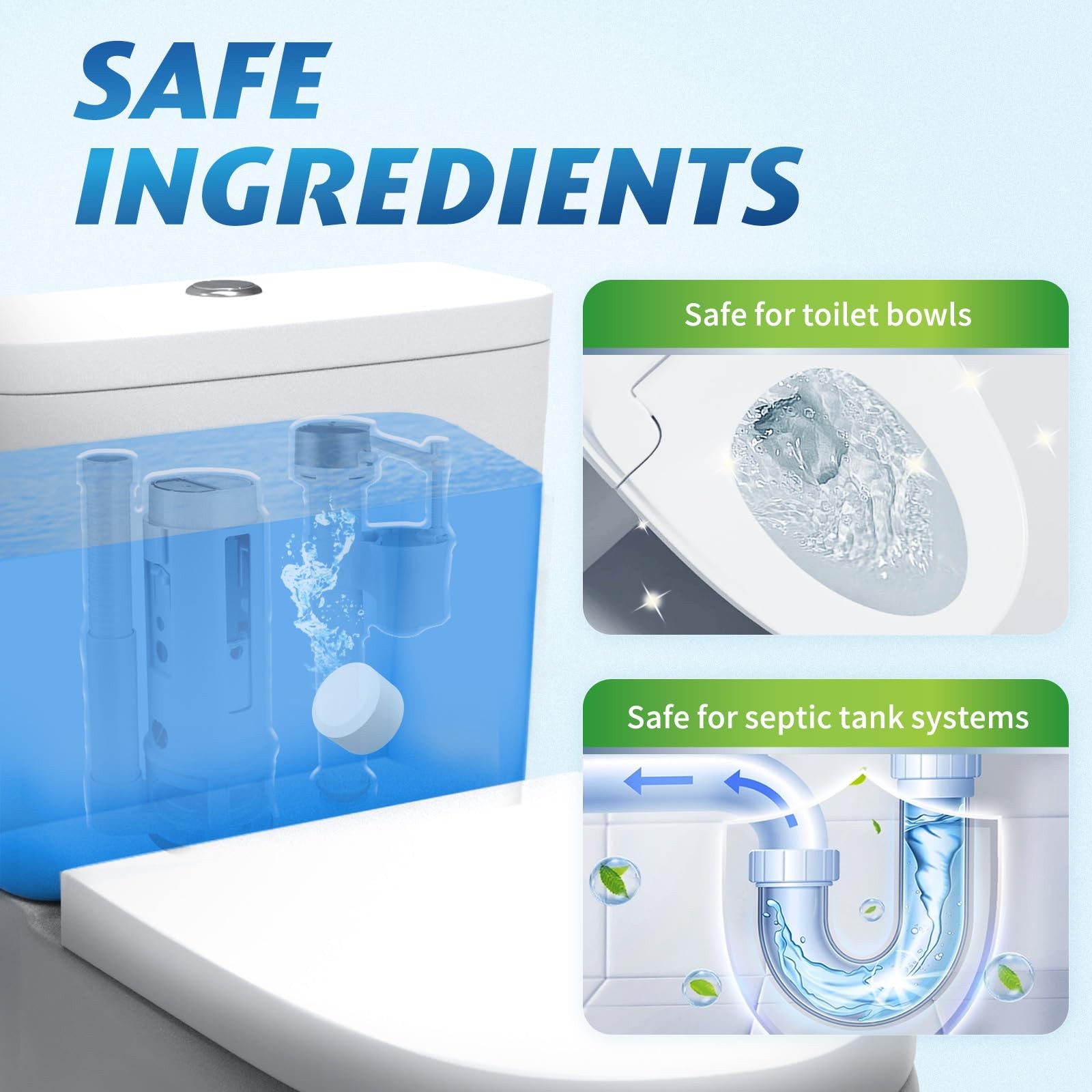 Ksend Toilet Bowl Cleaner Tablets – 20 PCS Automatic Bleach Toilet Cleaner