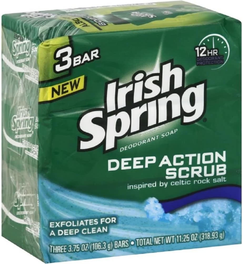 Deep Action Smoothening,Moisturizing,Exfoliating Scrub Bar Soap 3 Pack