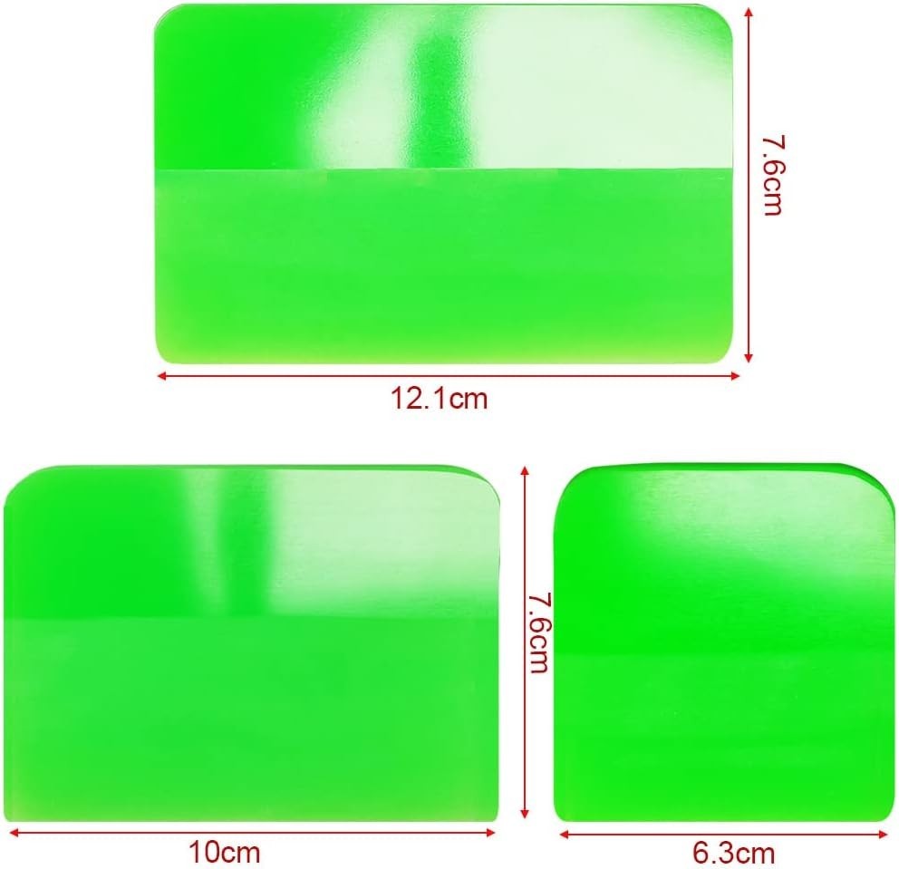 Ergonomic & Compact Rubber Squeegee Trio for Flawless Tint and Clean Finishes