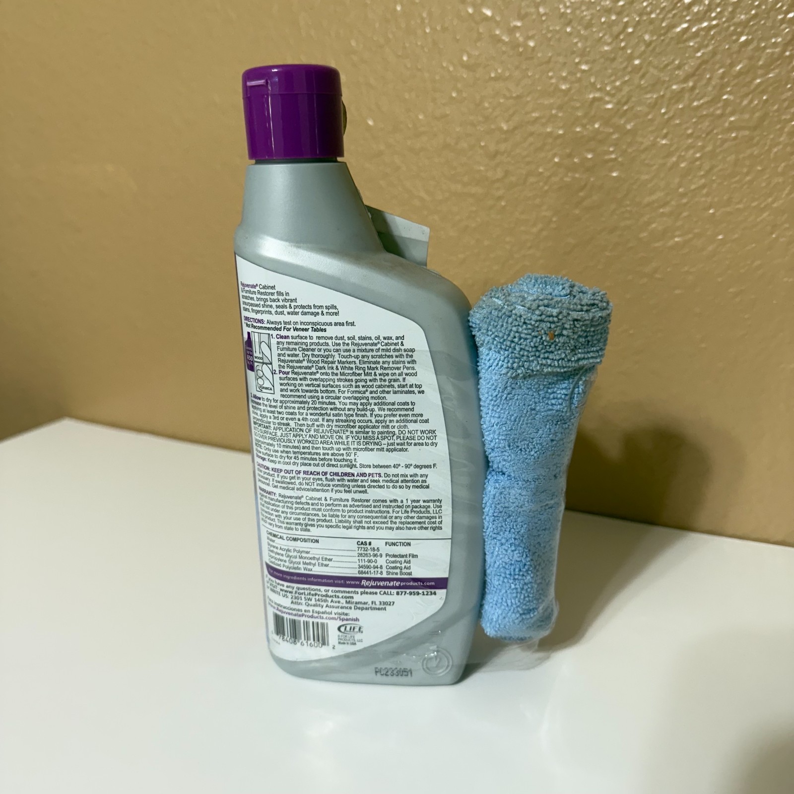 Rejuvenate Cabinet Furniture Restorer 16 oz Clear Finish NEW with Applicator