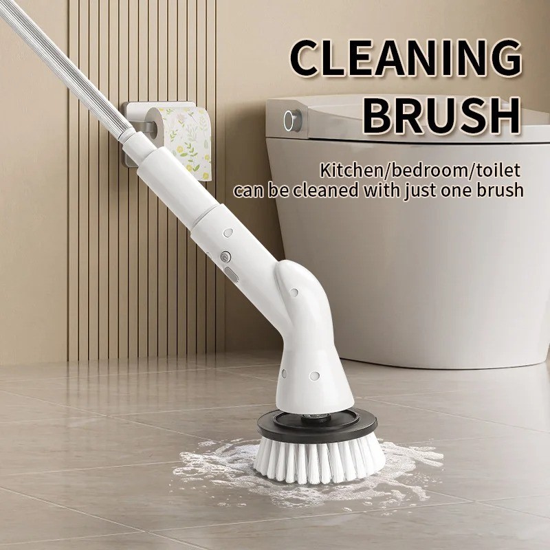 Wireless Electric Cleaning Brush 6-in-1 Rotary Scrubber 2000mAh Kitchen Bathroom