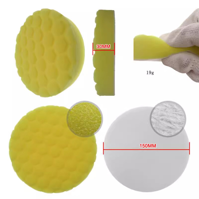 5PCS 6″ 150mm Buffing Waxing Polishing Sponge Pads Kit For Car Polisher Drill