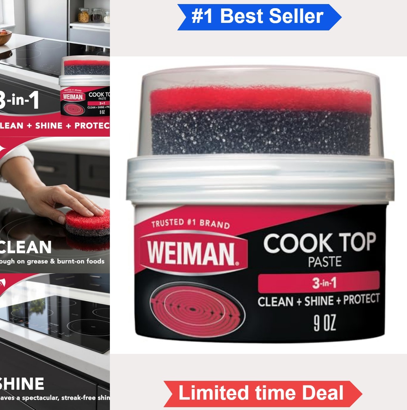 Cooktop Cleaner Paste 9 Ounce Non Abrasive Glass Ceramic Induction Top Stain