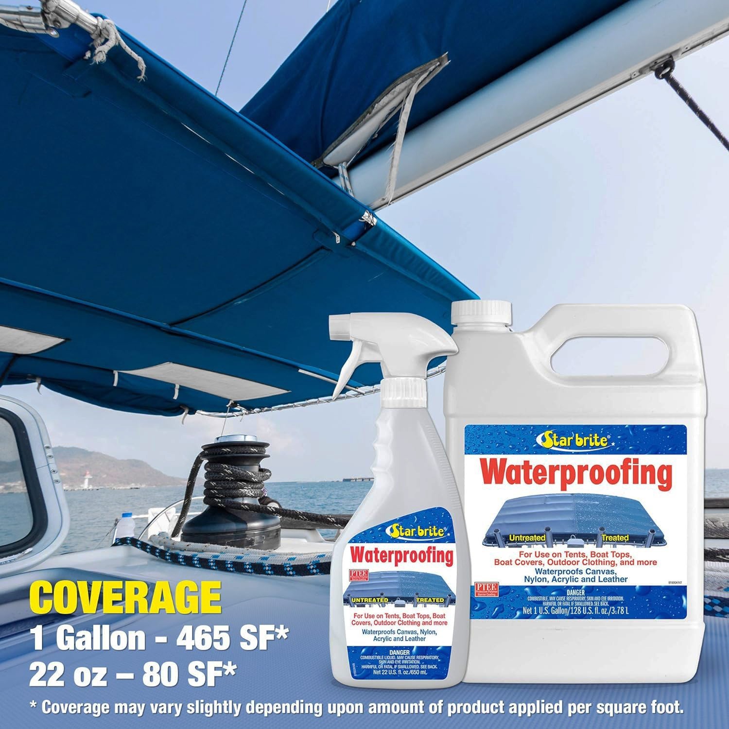 Fabric Waterproofing Protectant w/PTEF Marine Boat Cover Canvas Tent 22 oz