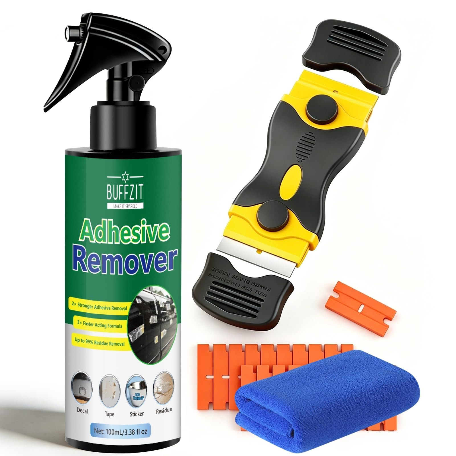 Adhesive Remover Spray for Cars, Glass & Plastic – Fast Glue & Sticker Cleaner,
