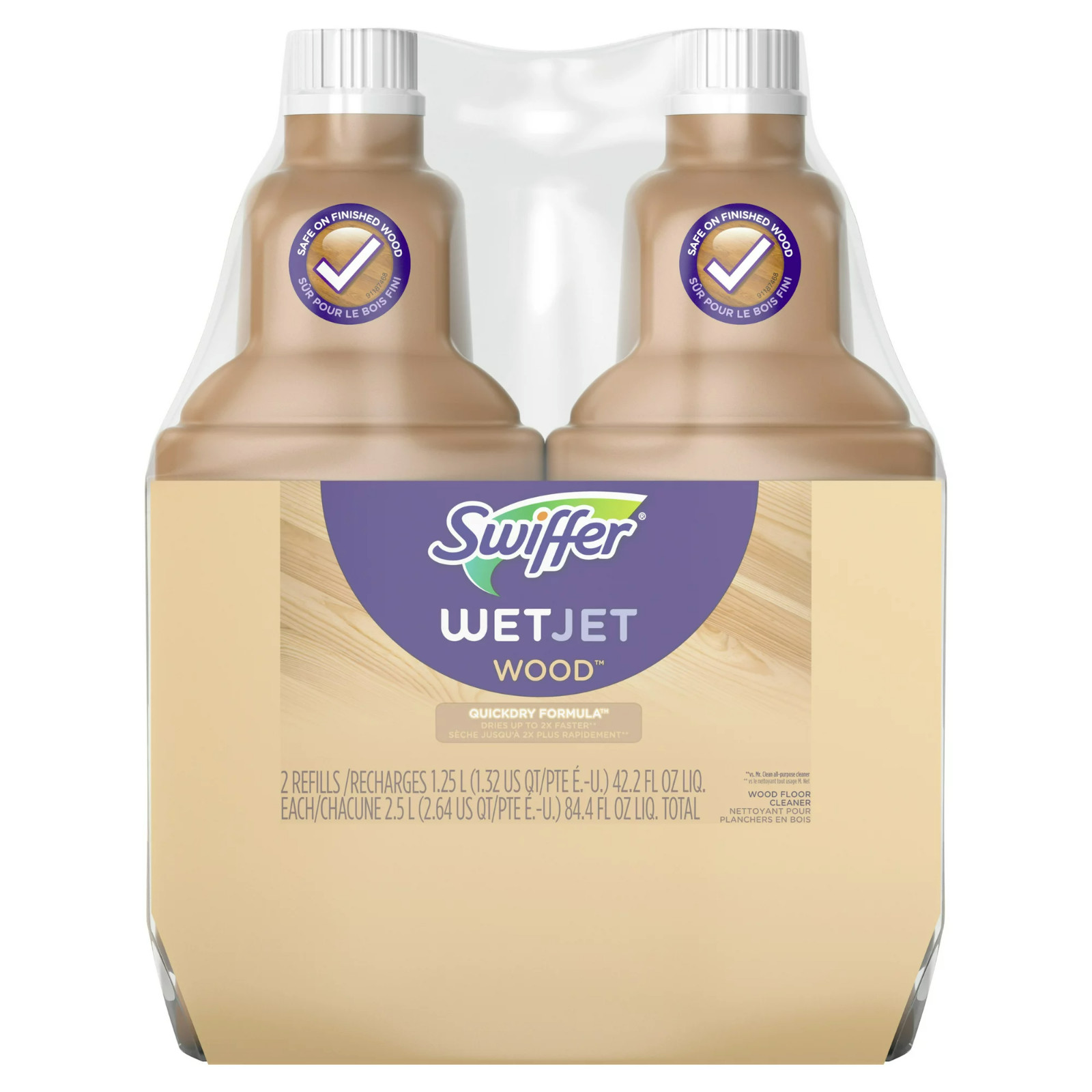 (Pack of 2) Swiffer Wetjet Wood Floor Cleaner Solution Refill, 42.2 Fl Oz