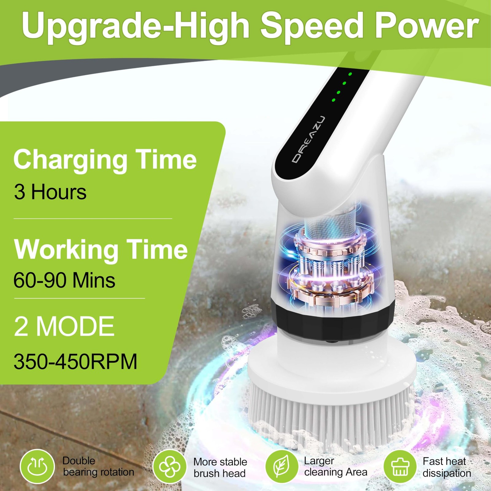 WKY-Electric Spin Scrubber – Upgraded 12-in-1 IPX7 Waterproof Shower Scrubber…