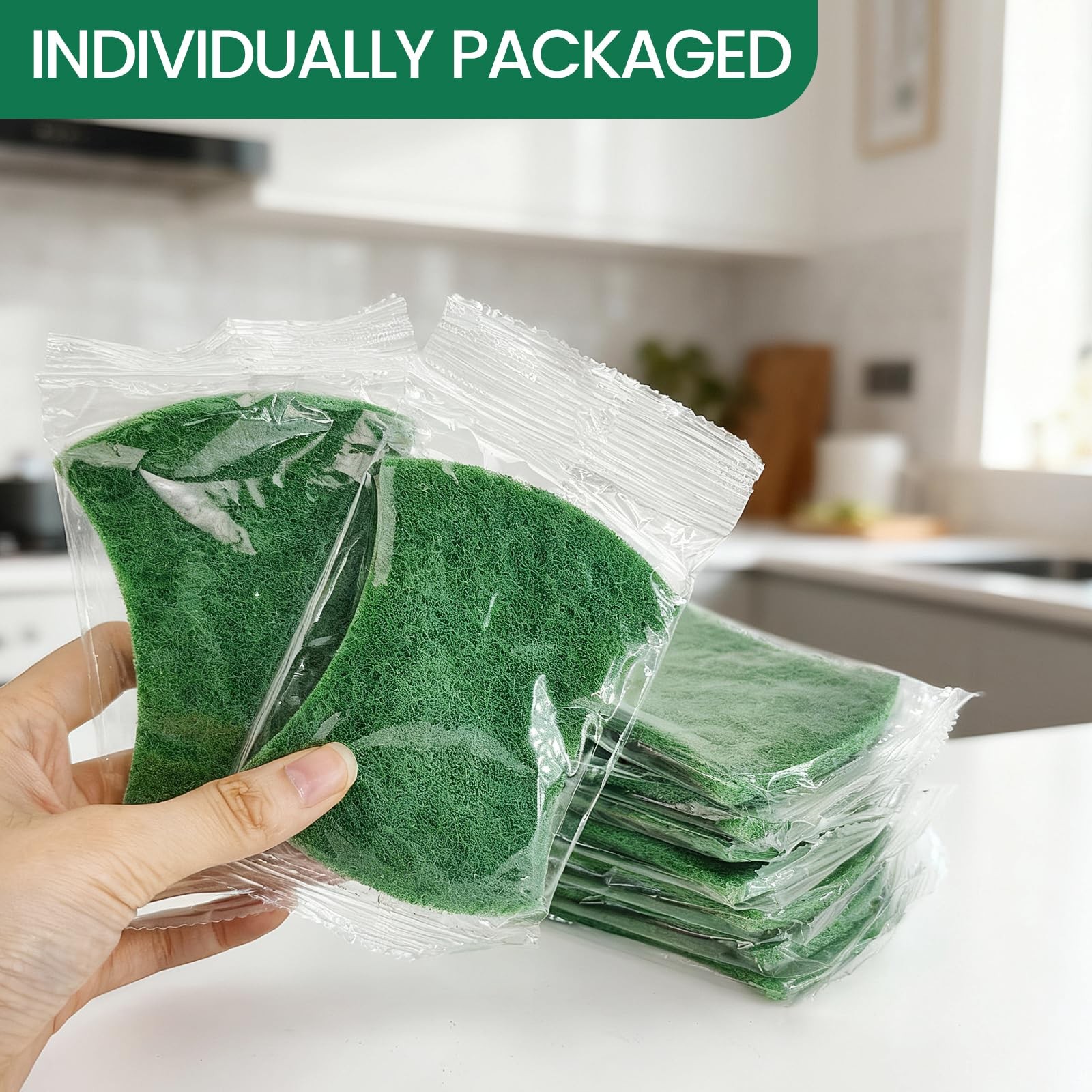 Heavy Duty Scouring Pads, 30 Pcs Individually Wrapped Dish Scrubber Pads for …