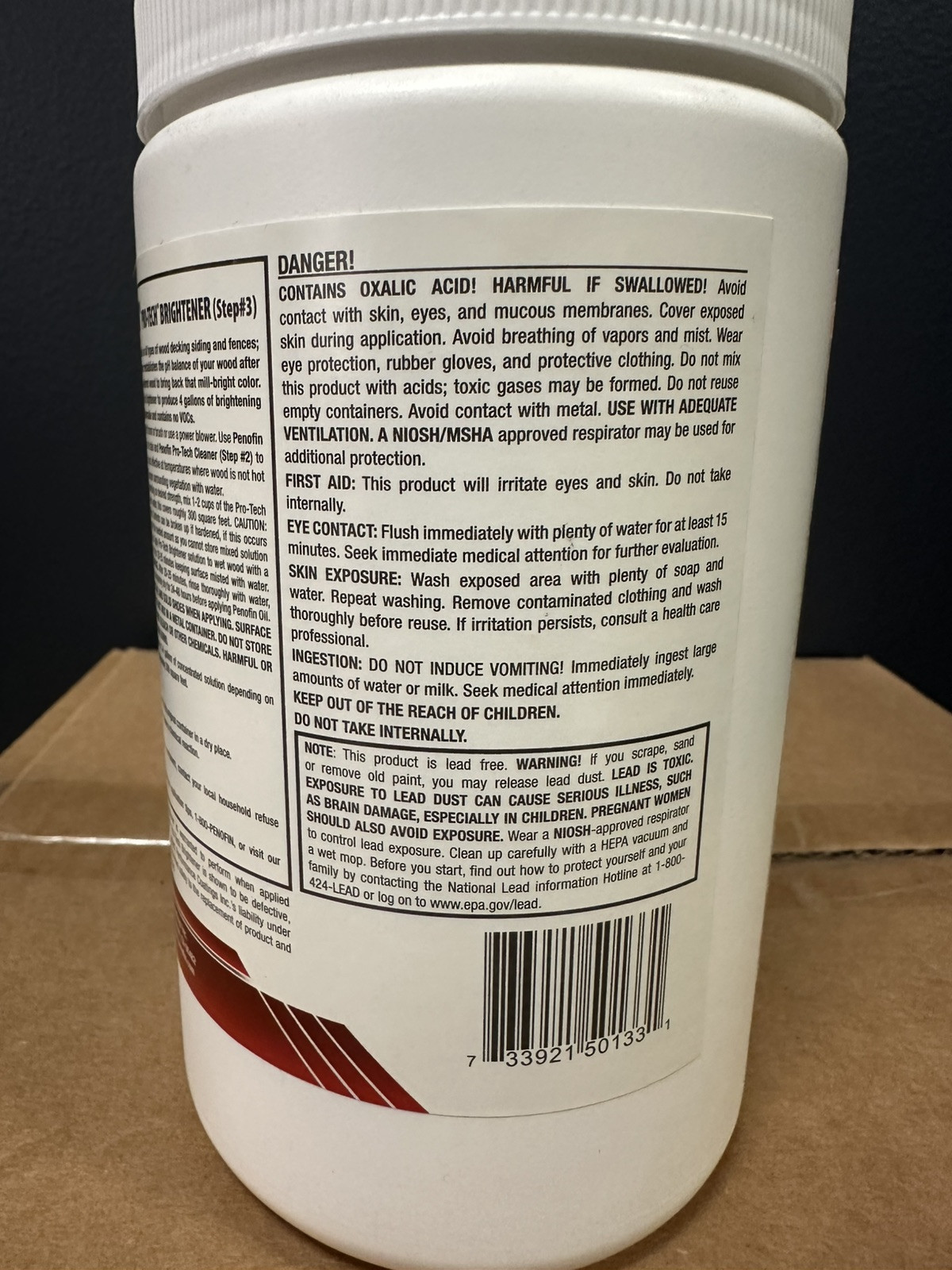 Penofin Pro-Tech Wood Brightener Step 3 Concentrate Removes Tannins, Rust Stains