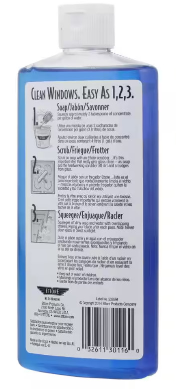 Ettore Squeegee Off Miracle Glass Cleaner Super Concentrate Makes 16 Gal – 16 oz