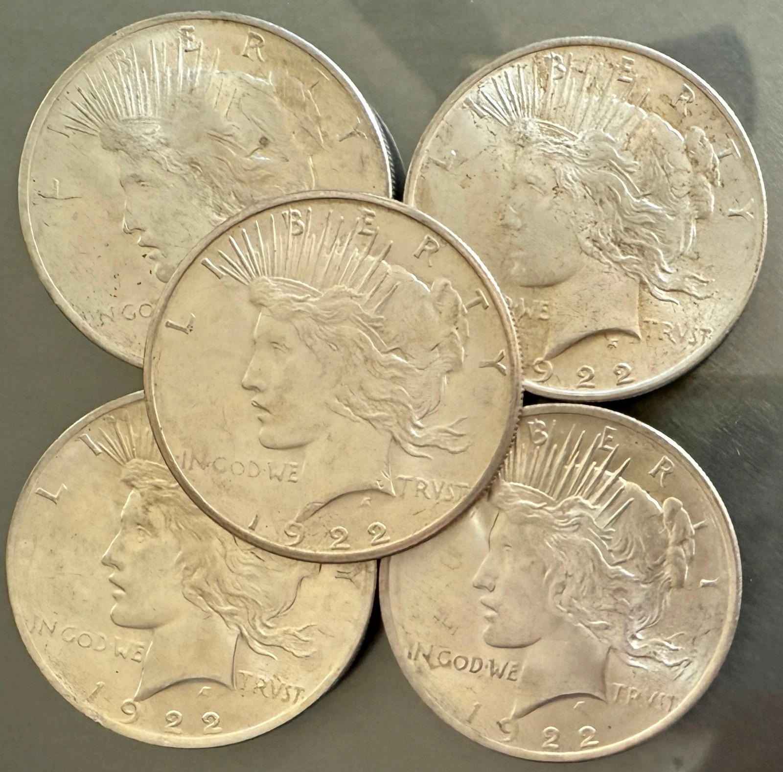 Date 1921 to 1935 Peaceful Dolar Culls Random Mix of Dates Lot of 5