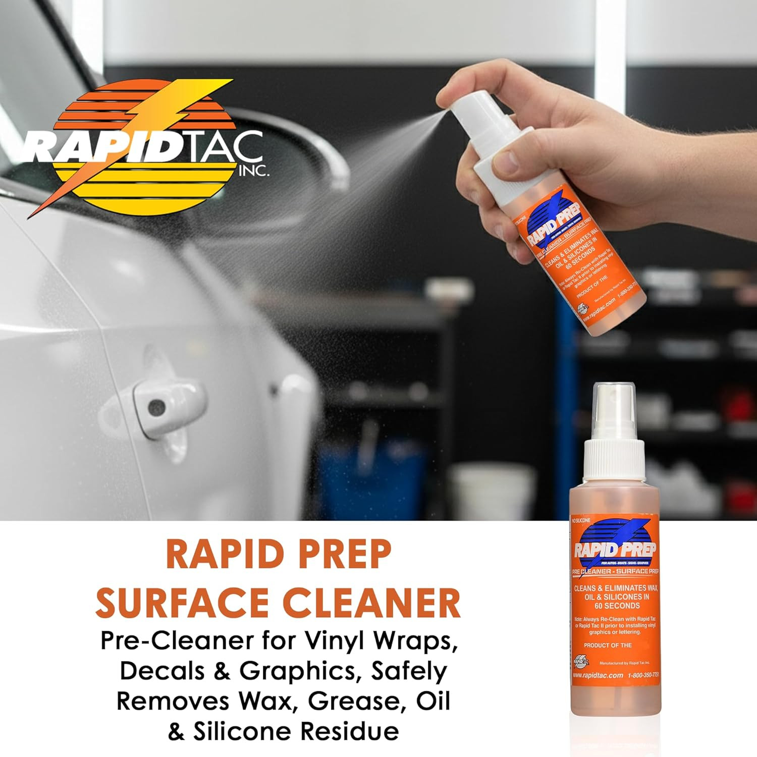 Rapid Prep Surface Cleaner 4 Oz | Safe Water Based Solution Removes Wax, Grease,