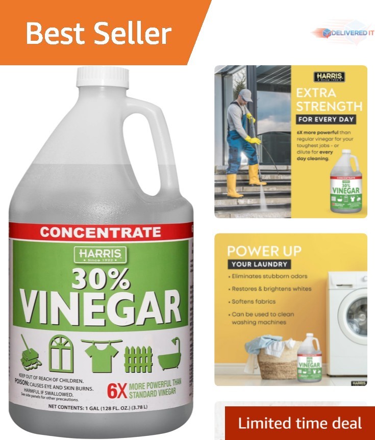 Concentrated Vinegar 30% Strength for Cleaning and Outdoor Use 1 Gallon
