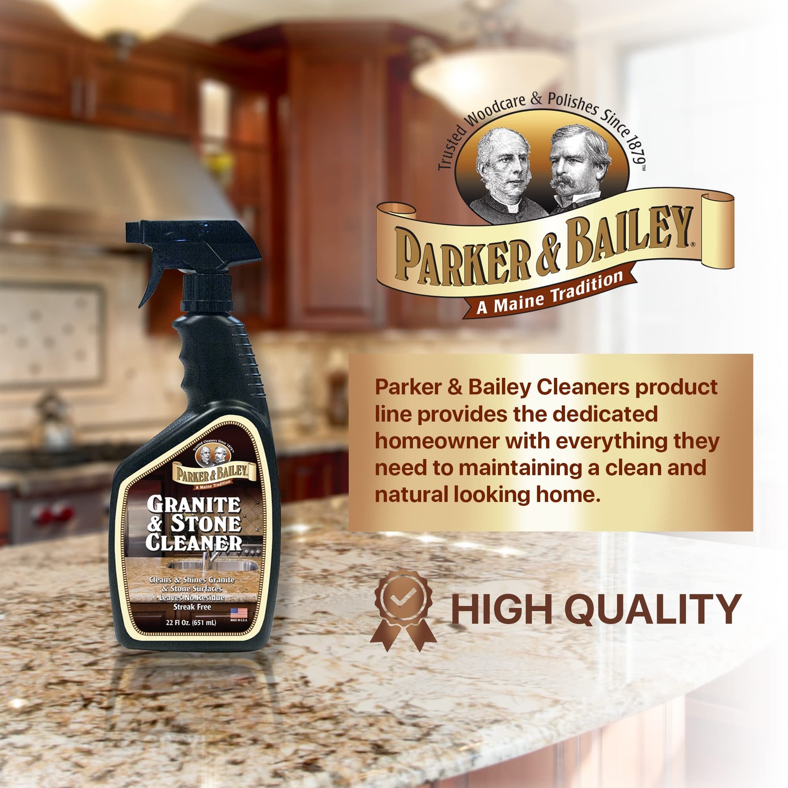 Granite & Stone Cleaner – Countertop Kitchen Island Cleaning Spray Marble Til…