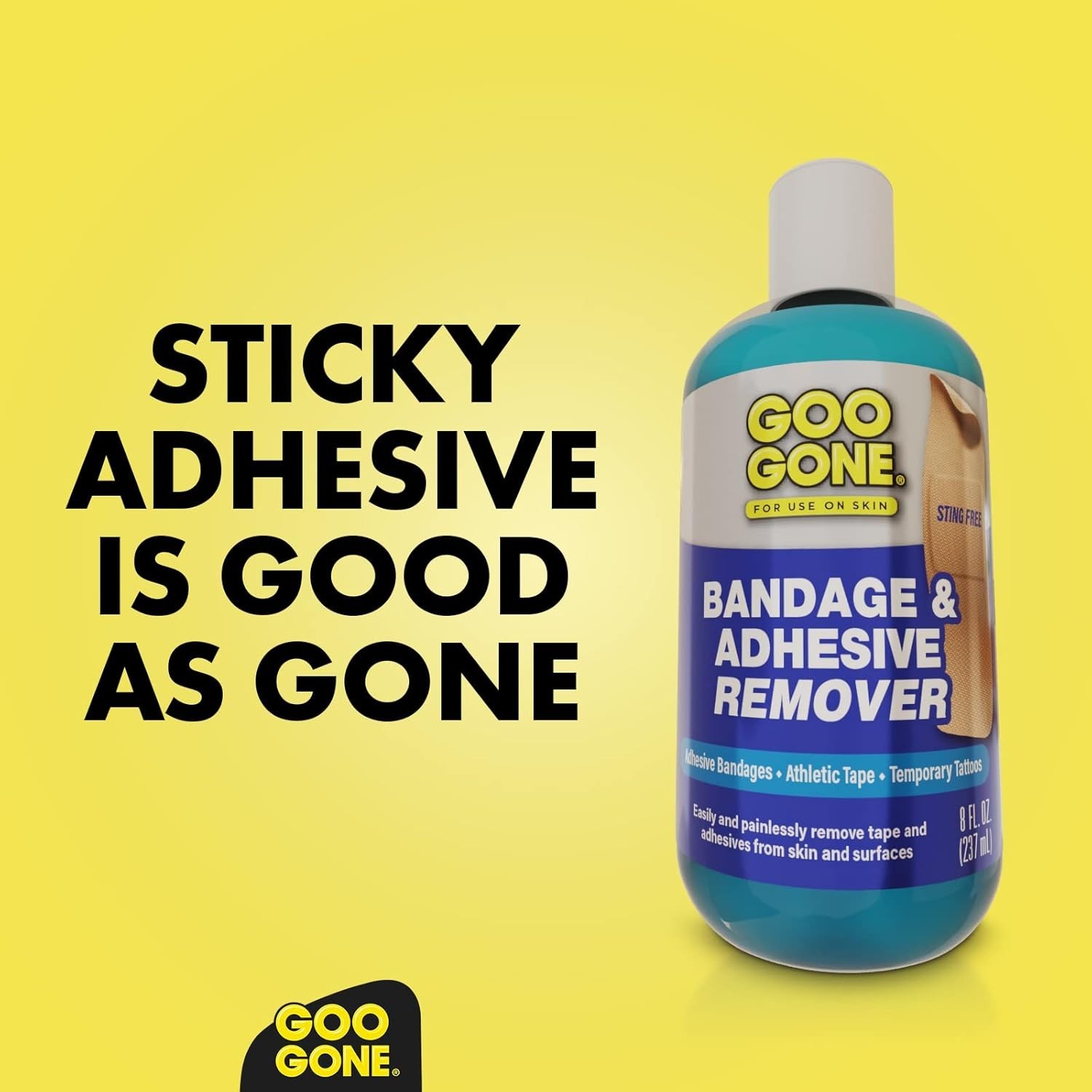 Bandage Adhesive Remover For Skin – 8 Ounce – Safe Method to Remove Sports Ta…