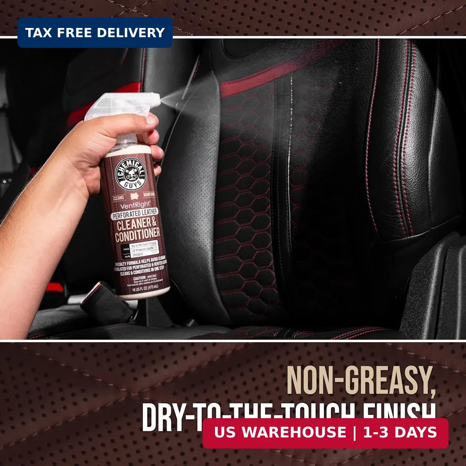 Chemical Guys VentRight Perforated Leather Cleaner and Conditioner Deep Cleaning